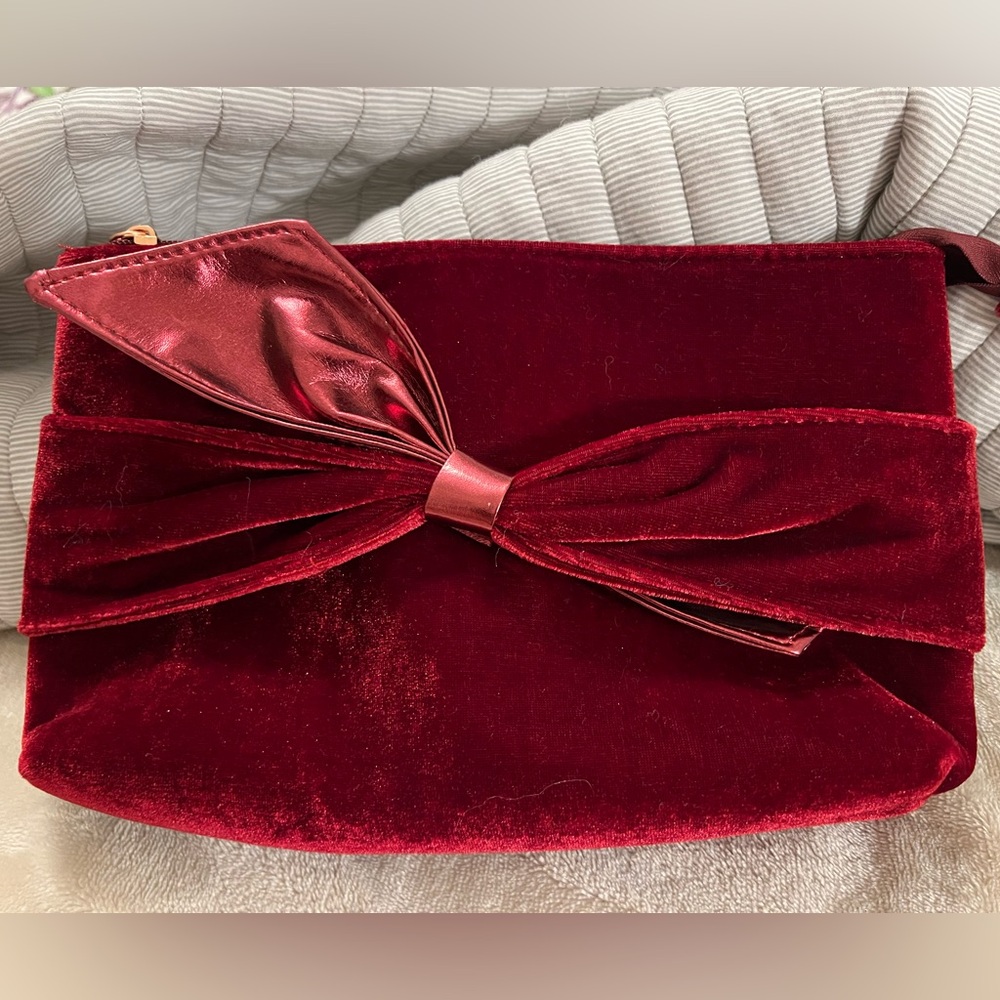 Ulta Beauty Red Velvet Bow Makeup Bag